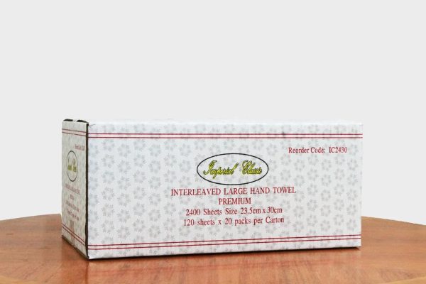 Hand Towel - Interleaved 24x30cm 120sht/pack 24/ctn