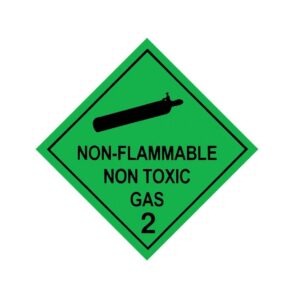 Label - Non Flammable Non Toxic Gas 2 Green 100 x 100mm 500/roll
