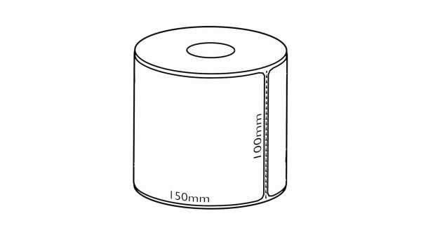 Direct Thermal label Eco Permanent Rectangle 100 x 150mm   350/roll 38mm core with perf
